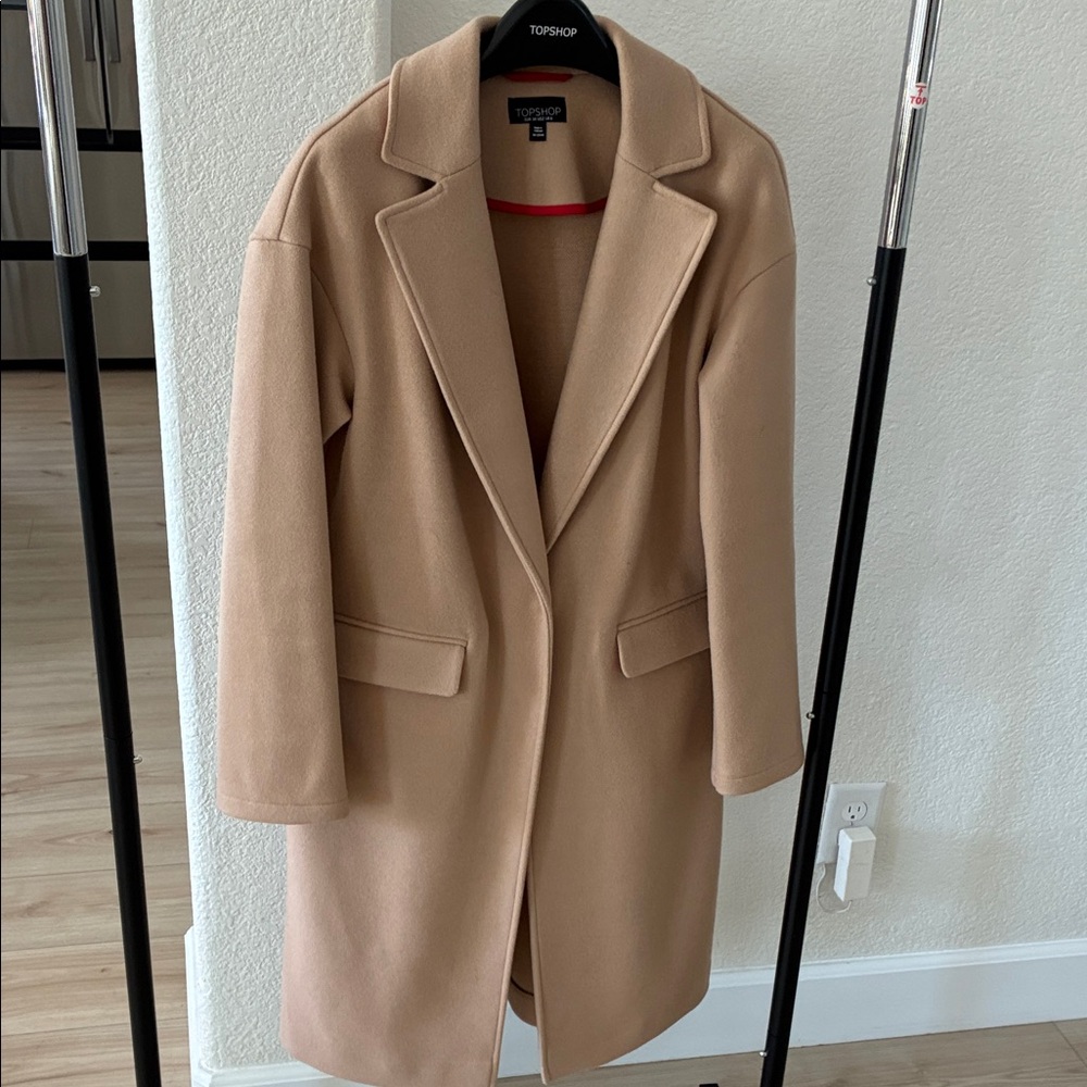 Topshop Women's Camel Trench Coat